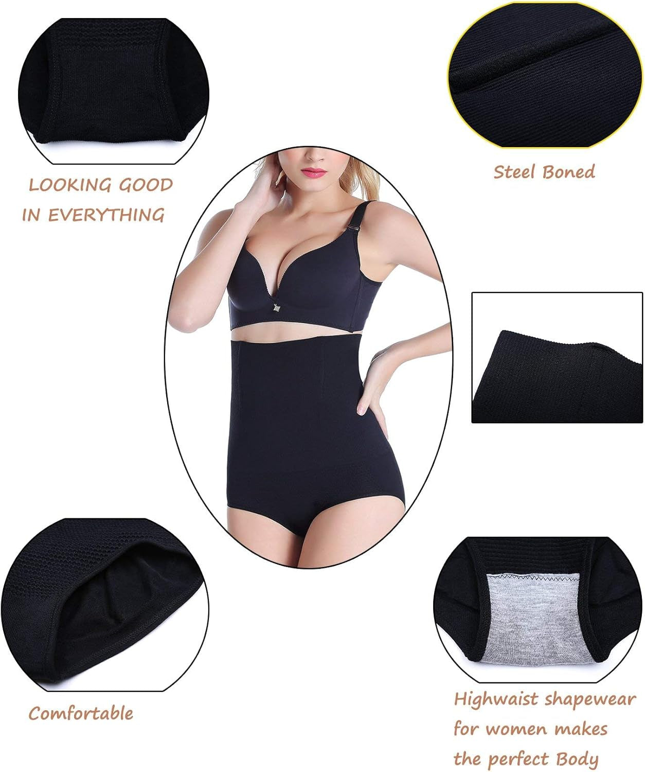 Women Waist Trainer Tummy Control Panties Body Shaper High Waisted Shapewear Briefs Butt Lifter Slimming Corset Seamless